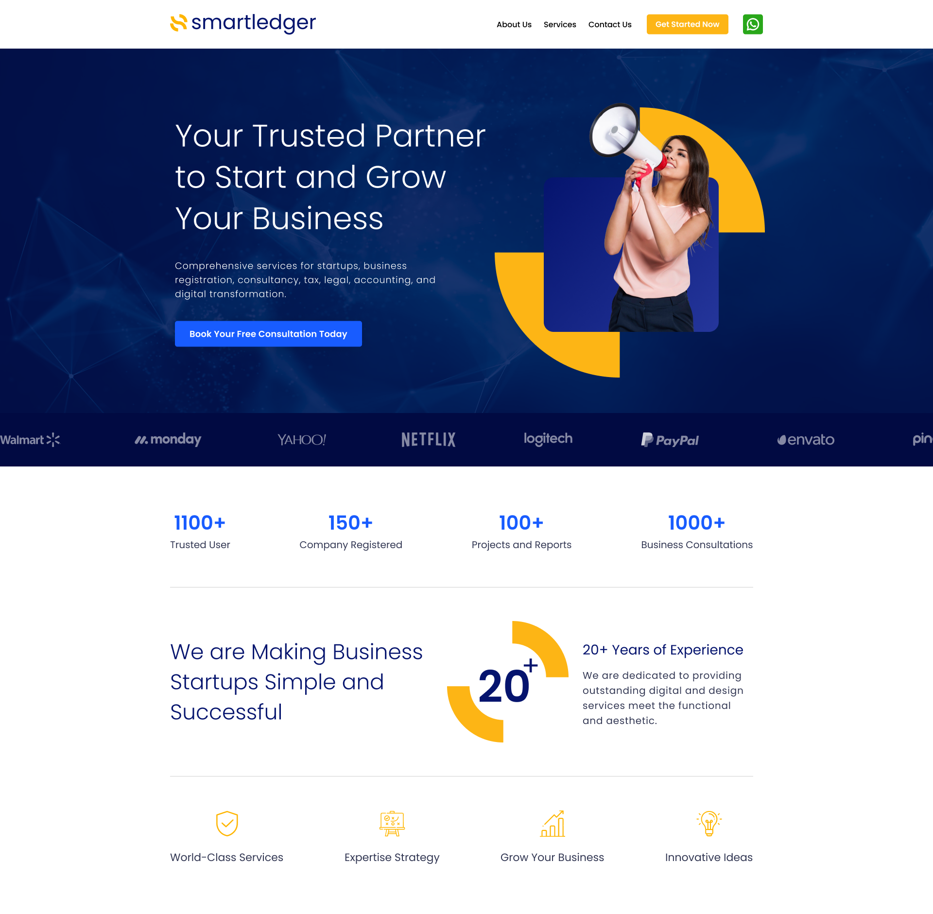SmartLedger homepage
